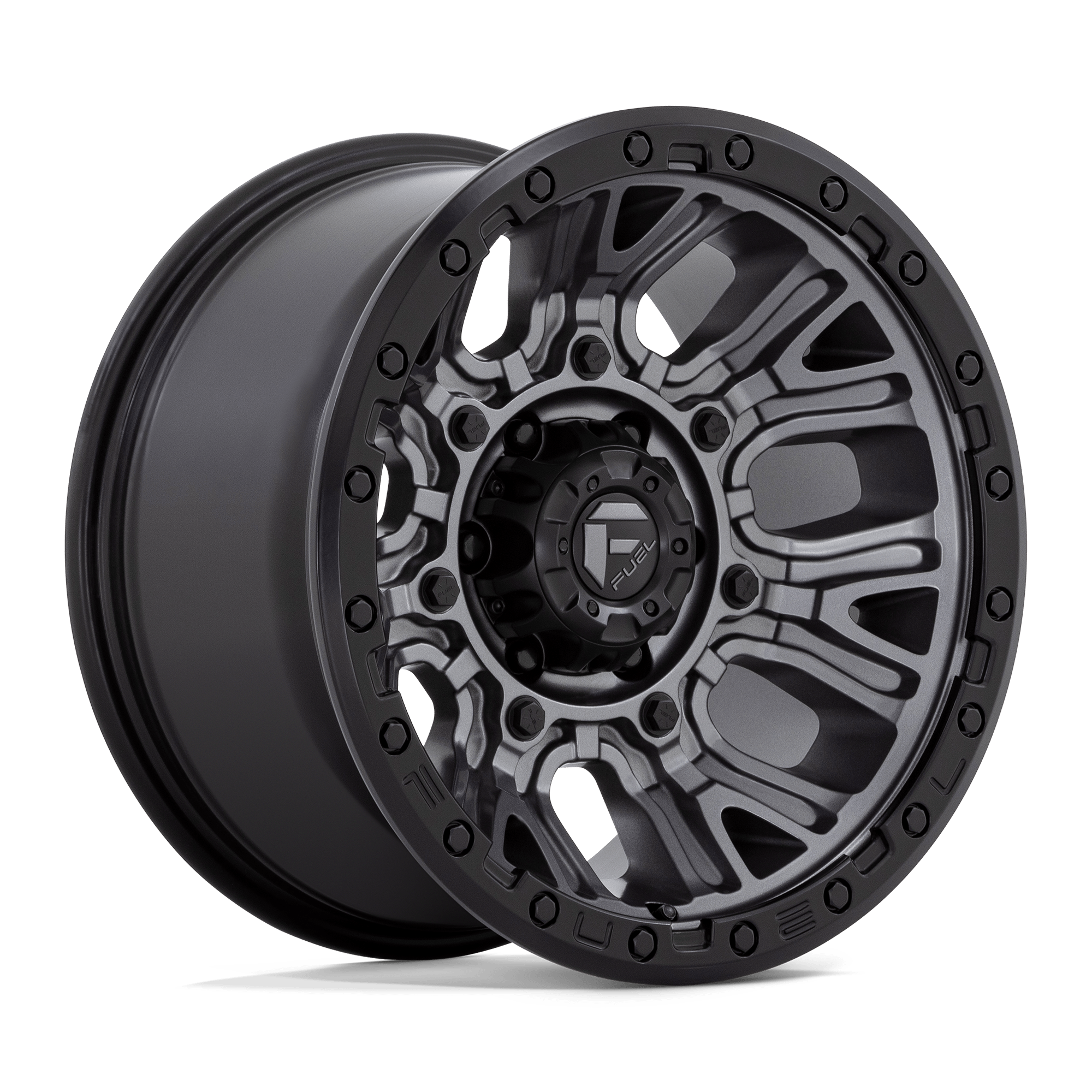 Fuel 1PC D825 17X9 5X5.0 M-GNMTL BLK-RG 1MM - Team Hellcat