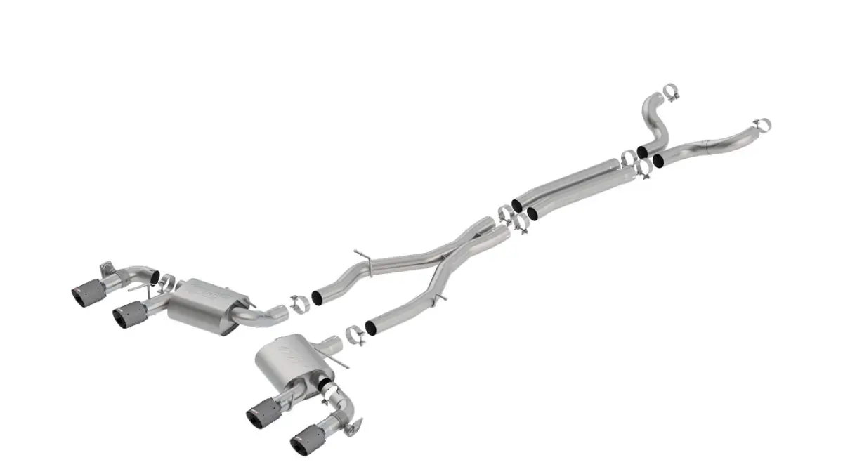 Borla 17-24 Chevrolet Camaro ZL1 6.2L V8 S Type Catback Exhaust w/ Dual Mode Valves CF Black Anodized