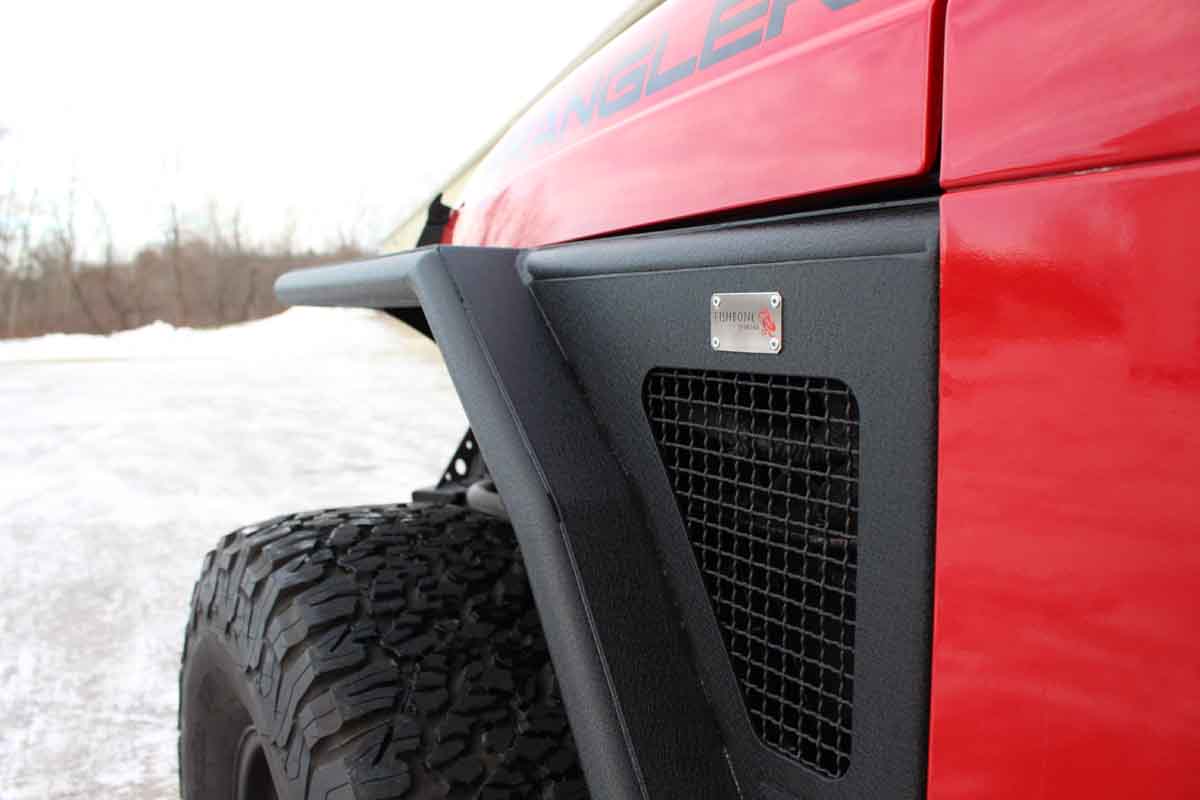 Fishbone Offroad 97-06 Jeep Wrangler TJ Steel Tube Fenders Front 3In Flare - Blk Textured Powdercoat - Image 3