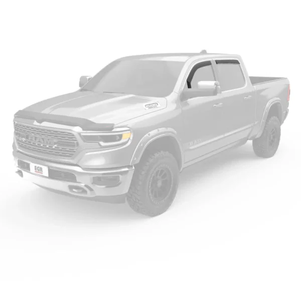 EGR 2019 Dodge Ram 1500 Crew Cab SlimLine In-Channel WindowVisors Set of 4 - Matte Black - Image 2