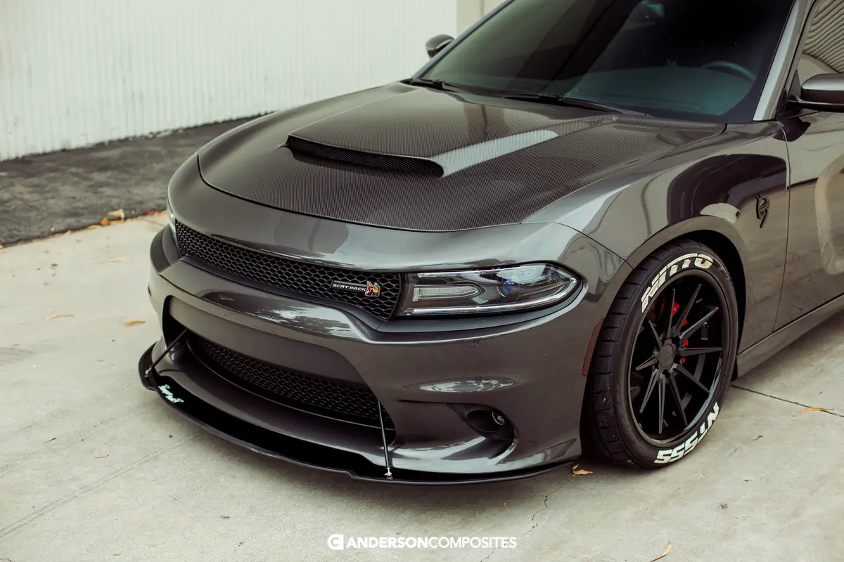Anderson Composites 2015-2023 Dodge Charger Type-DM (Demon Style) Carbon Fiber Hood - Image 3