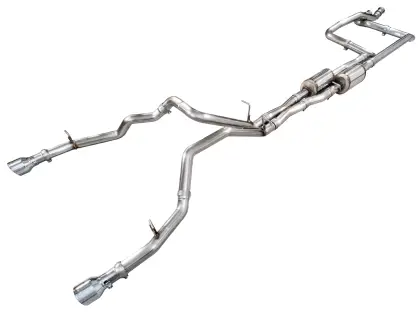 AWE 2025+ RAM 1500 RHO 3.0 I6 TT 0FG Dual Rear Exit Cat-Back Exhaust - Chrome Silver Tips